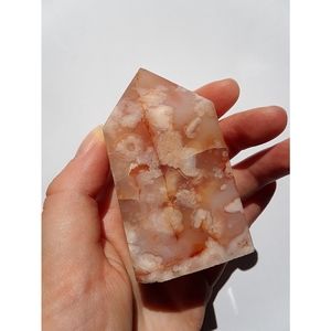 Carnelian x Flower Agate Tower *small chip on tip*